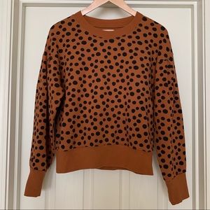 Madewell leopard dot pleat-sleeve sweatshirt